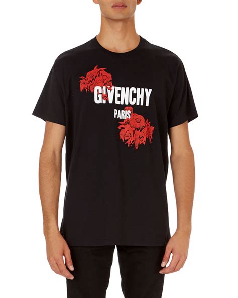 givenchy t shirt red rose|givenchy graphic crewneck t shirt.